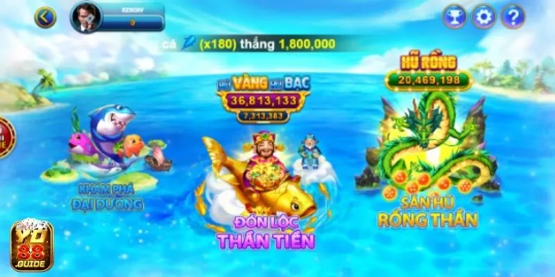 Bắn Cá với các phòng chơi hấp dẫn tại Yo88