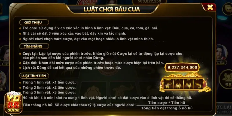 Định hướng luật chơi Bầu Cua tại cổng game Yo 88