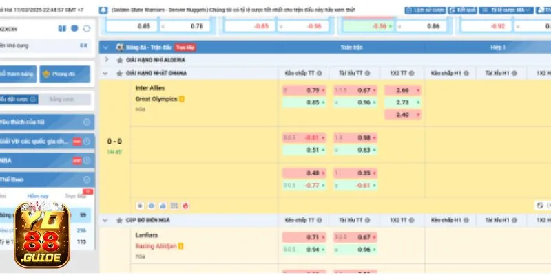 Cài đặt cược nhanh chóng tại kèo Chấp Yo88