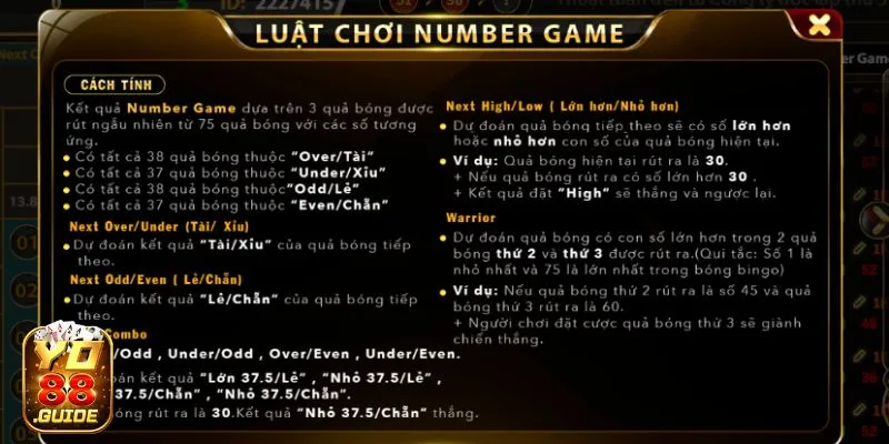 Hướng dẫn chơi Number Game chi tiết cho anh em tân binh
