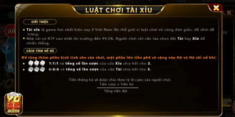 Luật chơi Tài Xỉu cực hay tại Yo88