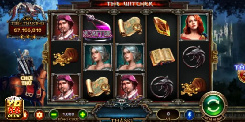 Nhấn ngay cược The Witcher Yo 88 với nhiều biểu tượng đặc trưng