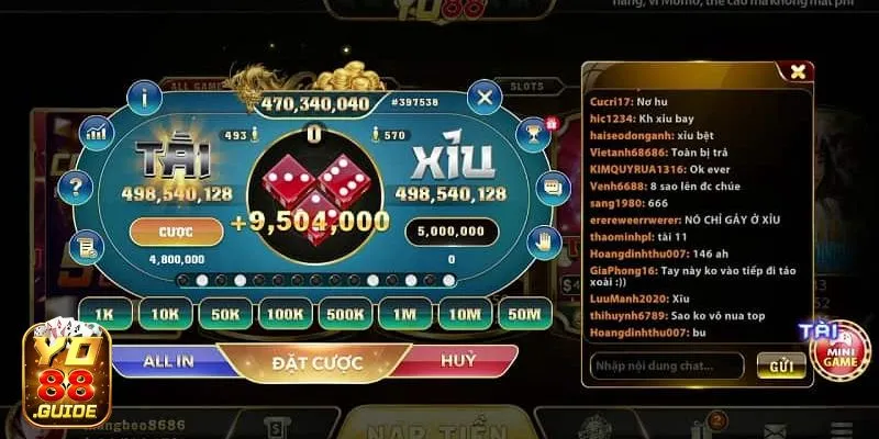 Tham gia đặt cược Tài xỉu Yo88 tiện lợi