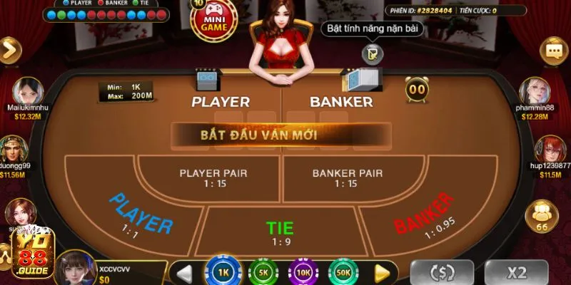 Tham gia ngay giao diện chơi Baccarat Yo 88 đơn giản giản