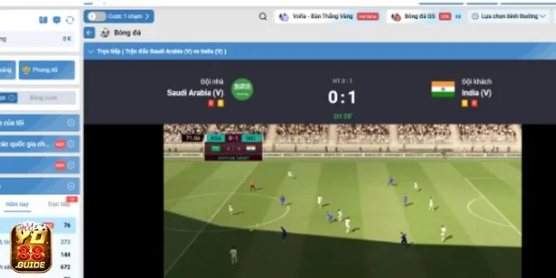 Tham khảo trận đấu mô phỏng kèo Tài Xỉu tại Yo88