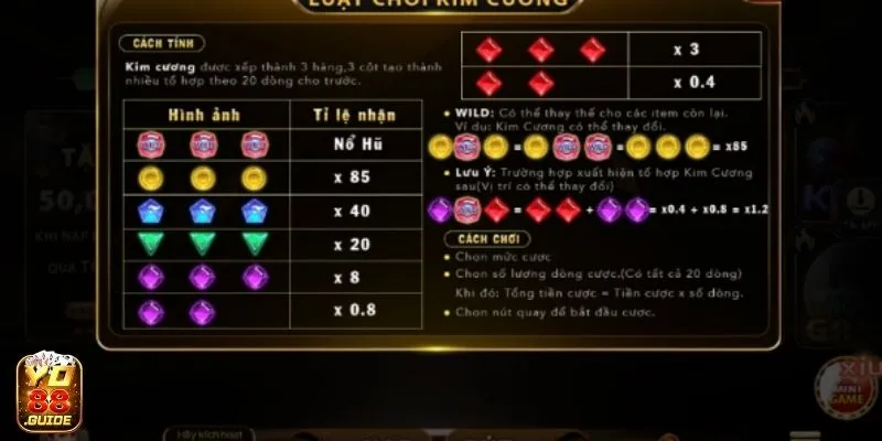 Cập nhật hệ số thưởng các màu Kim cương