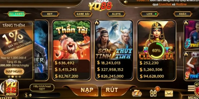 Cùng Yo88 chinh chiến game slot Sơn Tinh Thủy Tinh