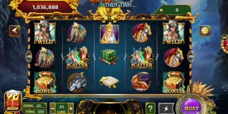 Giao diện bàn chơi slot Sơn Tinh Thủy Tinh Yo88