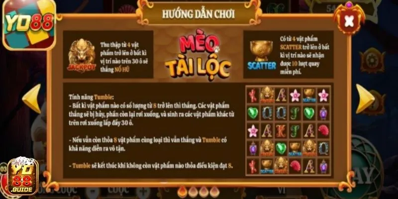 Nhà cái YO88 cung cấp luật chơi Mèo tài lộc chi tiết