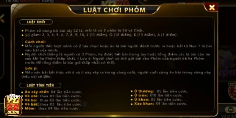 Phỏm Yo88 và luật chơi được nhiều người chơi quan tâm