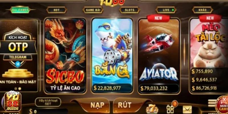 Sản phẩm game Bắn cá được yêu thích nhất tại YO88